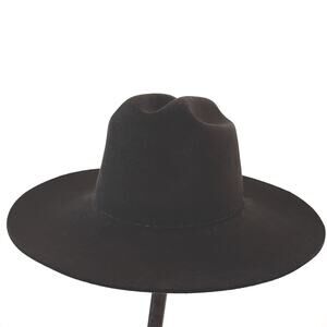 VTG USA Made 5X Beaver Brand Fur Felt Cowboy Hat 6 3/4 Black Western Open Road